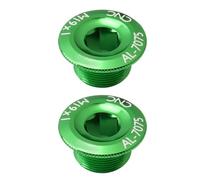 TOYANDONA 2 Pièces Vis de Couvercle de Manivelle M19 en Alliage D'aluminium | Montagne et Route, Fixation de Pédalier Cnc, Couleur Verte, Compatible Manivelles de Vélo