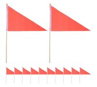 TOYANDONA 20 Drapeaux de Marquage Triangulaires Rouges pour Jardin et Entraînement la Clôture, Indicateurs de Pelouse Résistants et Pratiques
