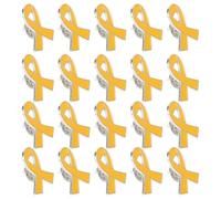 TOYANDONA 20 Épinglettes en Alliage Jaune Ruban Émaillé Élégant, Symbole International pour Campagne de Sensibilisation et Activités Caritatives, Design Unique et Usage Polyvalent