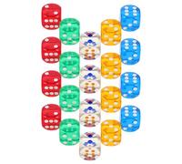 TOYANDONA 20 Pièces Dés Acryliques Colorés à Coins Arrondis Jeux à Faces Pointillées Dés Translucides pour Jeux de Société Enseignement Mathématique et Fêtes