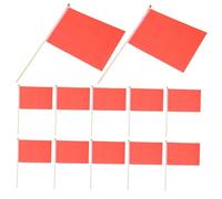 TOYANDONA 20 Pièces drapeau agitant la main Faculteur en agitant la main drapeaux de poche petits drapeaux de couleur unie mini drapeau en de Tissu polyester rouge