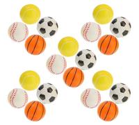 TOYANDONA 20 pièces Lot Mini Balles Anti-Stress Mousse Sport Balle de Tennis Basketball Football et Baseball Souples et Élastiques pour Soulagement du Stress et Entraînement