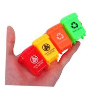 TOYANDONA 20 Pièces Mini Trash Cans Toy Set Small Plastic Garbage Bins with Rounded Edges Compact for Pretend Play and Dollhouse Decorations Educational Sorting and Storage Accessories