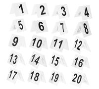 TOYANDONA 20 pièces Numéro de Table Acrylique Réutilisable Recto Verso Forme de Marqueur pour Restaurant Fête et Banquet Chiffres à Blanc Noir