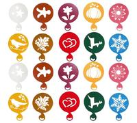 TOYANDONA 20 Pièces Pochoirs pour Décorer le Café Modèles D'art en Chocolat, Outils Réutilisables en Pp, Design Précis et Facile à Nettoyer pour Décoration de Boissons et Pâtisseries