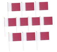 TOYANDONA 20pièces Drapeaux Qatar à Main Petits Drapeaux Patriotiques Nationaux Résistants Aux Intempéries Pour Et Décorations