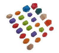TOYANDONA 24 pièces Blocs Bois pour Garçon Fille Ensemble de Buis Éducatif Montessori pour Développement des Capacités Motrices et Reconnaissance des Couleurs