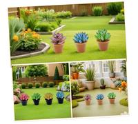 TOYANDONA 24 Pièces Miniature Artificial Succulents in Resin Flowerpots Mini Potted Plants Decoration for Dollhouse Garden Accessories Compact Greenery Ornament for DIY Crafts and Shelves