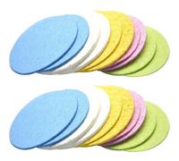 TOYANDONA 25 Éponges Rondes en Cellulose Naturelle pour Visage, Absorption Rapide D'eau, Exfoliation Quotidienne, Lot de 25 pour Peau et Rosacée Couleur Aléatoire
