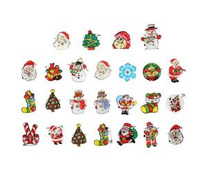 TOYANDONA 25 Pcs LED Broche Broche De Noël Broche Père Noël Badge Broche Clignotant Lumière Broche Bijoux Cadeau pour Enfants Cadeau Faveurs De Fête (Couleur Aléatoire)