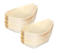 TOYANDONA 250 Mini Barquettes à Sushis en Bois 135X77Cm Plateau de Service Japonerie de Bateau Assiettes à Sashimis Jetables pour Apéritifs Noël Traiteur et Vente à Emporter