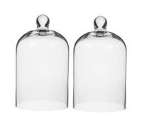 TOYANDONA 2pcs Dôme en Verre pour Fleurs Préservées Couvercle, Protection Élégante et Polyvalente pour Bougies LED et Rouge à Lèvres, pour Bibliothèque ou Table Basse