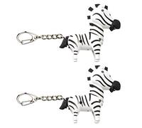 TOYANDONA 2Pcs Porte-Clés Zèbre Métal Plastique LED Son Porte-Clés Pendentif Charmes pour à Dos Clé de Voiture Suspendus Ornement D'anniversaire (Couleur Assortie)