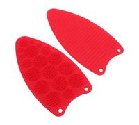 TOYANDONA 2pcs Repose-fer en Silicone Rouge Résistant la Chaleur pour Tapis de Repassage, Protection les Brûlures, Buanderie Quotidienne