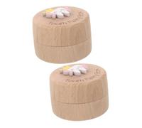 TOYANDONA 2pièces Boîte à Dents Bois Pour Récipient De Souvenirs De Dent De Lait Et Cheveux Pour Conservation Souvenirs Précieux