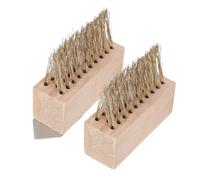 TOYANDONA 2pièces Brosse De Désherbage Pratique Fil Acier pour Enlever La Mousse Manche Lot pour Nettoyage Jardin