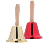 TOYANDONA 2pièces Cloches à Main Métal Lot Poignée Bois pour Table Hochet Simple Moderne Camping Randonnée