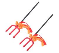 TOYANDONA 2pièces Costume De Trident Plastique Accessoire De Costume Pour Adultes Fourche à Diable Pour Halloween Cosplay Et Décoration De Fête