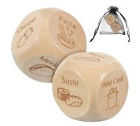 TOYANDONA 2pièces Dés Repas Bois Dé Multifonction Léger Et Portable Jeu De Décision Repas Amusant Options Alimentaires Résistant pour Dîner Voyage Famille