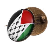 TOYANDONA 2pièces Épinglette Métallique Drapeau Palestinien Insigne Palestinien Flottant Épinglette Nationale Bouton Drapeau De Palestine Accessoire Distinctif