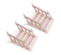 TOYANDONA 2pièces Escalier Miniature Bois pour Maison De Poupée Lot de Petits Escaliers avec Rampe Meubles Miniatures pour Jeux De Société Et Fournitures De Bricolage