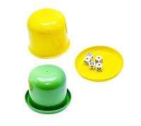 TOYANDONA 2pièces Jeu De Dés avec Gobelet à Secouer Ensemble De Cups avec Dés De Couleurs Aléatoires pour Jeux Famille Et Soirées