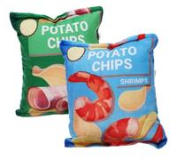 TOYANDONA 2pièces Jouet Interactif Forme De De Chips pour Chiens Jouet à Mâcher Doux Et avec Système Sonore pour Détendre Et Bleu Vert