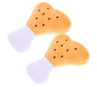 TOYANDONA 2pièces Jouet Peluche Squeaky pour Chien Simulacre De Cuisse De Poulet Jouet à Mâcher pour Nettoyage Dents Chiens Et Interactions Amusantes