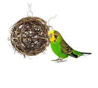 TOYANDONA 2pièces Jouets pour Perruches Rotin Naturel Lot de Boules à Mâcher Suspendues pour Petits Oiseaux Stimulant Mental Et Physique Favorise Une Hygiène Dentaire