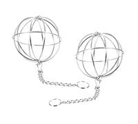 TOYANDONA 2pièces Mangeoire Poules INOX Suspendue Acier Inoxydable Distributeur Balle pour Fruits Et Légumes Support Anti-nuisible pour Volailles