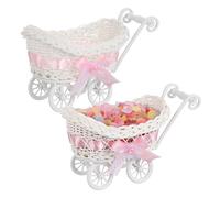 TOYANDONA 2pièces Panier De Rangement Forme De Chariot Paniers Tissés Pour Bonbons Et Articles Divers Décoration Intérieure