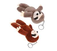 TOYANDONA 2pièces Porte-clés Peluche Lot de Forme Paresseux Doux Pendentif pour Clés Sacs Téléphone Décoratif Fille Animal Ornement Breloque Clé Sac Téléphone