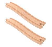 TOYANDONA 2pièces Rails Bois pour Circuit De Train Garçon Fille Accessoires Flexibles Compatibles Grands Développement Créativité Et Motricité Fine Jouet Éducatif Garçon Fille Dès Ans