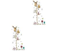 TOYANDONA 2pièces Stickers Muraux Animaux De Zoo Pour Garçon Fille Mesure De Hauteur Décorative Décoration Murale Pour Chambres Garçon Fille Salle De Jeux Et Garderies