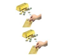 TOYANDONA 2pièces Tirelire Forme De Or Coffret De Rangement Élégant pour Billets Décoration Originale pour Bureau Et Maison