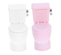 TOYANDONA 2pièces Toilettes Miniatures pour Maison De Poupée Accessoires De Salle De Bain Réalistes Plastique pour Jeux De Rôle Et Éducation