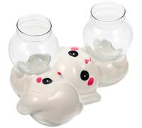 TOYANDONA 2pièces Vase Verre Transparent Simple pour Décoration Intérieur Lot Lapin Céramique