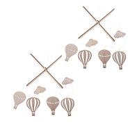 TOYANDONA 2pièces Wind Chimes Bois Montgolfière Pour Décoration De Chambre Garçon Fille Accessoires De Berceau Idéaux Pour Apaiser Et Éveiller Les Sens Des Nourrissons