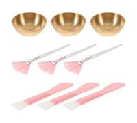 TOYANDONA 3 Ensembles Coffret Soin du Visage Bols en Acier Inoxydable et Pinceaux en Nylon pour Mélange Précis et Meilleure Absorption, pour Usage à Domicile Voyage