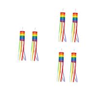 TOYANDONA 3 Ensembles Drapeau De Pare-brise Arc-en-ciel Manche À Vent Pour Jardin Décor De Patio Décor Arc-en-ciel Tissu Arc-en-ciel Cour Pendaison Polyester 2 Pièces * 3