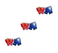 TOYANDONA 3 Ensembles Gants De Boxe Garçon Fille Gants Thai PU pour Entraînement Confortables Et Ajustables Idéaux pour Martiaux avec Design Cartoon Bleu Tigre Rouge Tigre 2 Paires*3