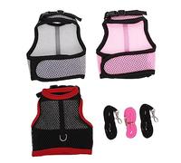 TOYANDONA 3 Ensembles Harnais Petit Animal avec Laisse Veste Harnais Respirante pour Lapin Hamster et Cochon et Confortable Accessoires pour Animaux Gris