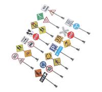 TOYANDONA 3 Ensembles Miniature Traffic Signs Modèles De Signalisation Routière pour Accessoires De Décoration De Mini Et Éducation pour Développement Cognitif Jeu Imaginatif 14 Pièces * 3