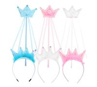 TOYANDONA 3 Ensembles Tiaras and Fairy Wands for Lightweight Princess Crown and Dress Up Set for Birthday Halloween Christmas Parties Creative Role Play Accessories