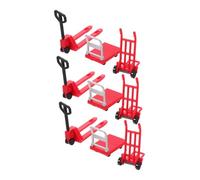 TOYANDONA 3 Ensembles Voiture Miniature Mini de Chariot à Plate-Forme modèle de Chariot élévateur de fête Chariot de Transport de Construction Signe de Mini-Voiture Rouge