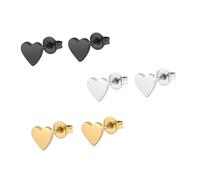 TOYANDONA 3 paires Boucles Oreilles Acier Inoxydable Amour Délicates Unisexes Assorties Élégantes Bijoux Oreilles