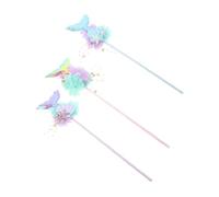 TOYANDONA 3 pièces Baguettes Enchantées Sirène à Paillettes Bâtons Légers pour Fêtes Anniversaire Garçon Fille Accessoires de Jeu Créatif pour Filles Fans de Contes de Fées