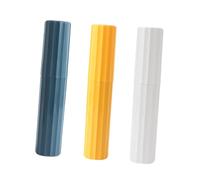 TOYANDONA 3 pièces Boîte de Rangement Brosse à Dents Portable pour Voyage Salle de Bain Étui Pratique pour Brosse à Dents et Dentifrice Design Simple et Léger Blanc Jaune Bleu