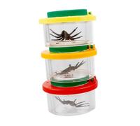 TOYANDONA 3 pièces Boîte Observation Insectes avec Loupe Contenants Ventilés Réutilisables pour Garçon Fille Kit Exploration Nature pour Observer Insectes et Éléments Naturels