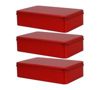 TOYANDONA 3 pièces Boîtes de Rangement Métalliques Rectangulaires Boîtes à Bonbons et Biscuits Étain pour Cuisine et Bureau